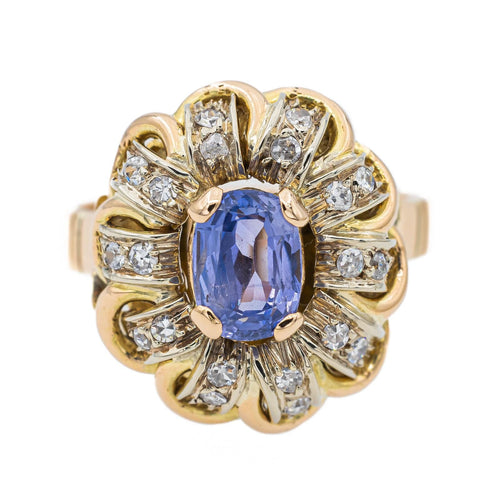 Bague 56 Bague Pompadour Or rose, Or blanc, Or jaune Saphir, Diamant 58 Facettes 2850044CN