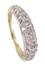 Ring 58 Yellow gold bangle ring with diamond paving 58 Facettes 083641