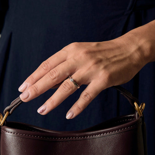 Bague Solitaire en or blanc et diamants