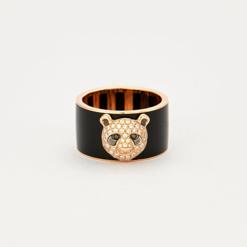 Bague 56 Bague Panda-Diamants et diamants noirs 58 Facettes 3344