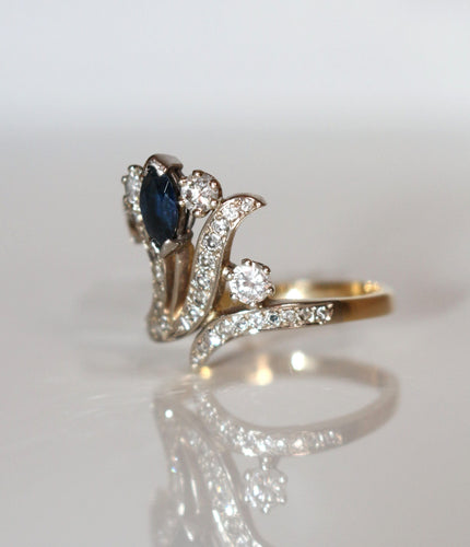 Bague 55 Bague Aigrette Diamants Saphir 58 Facettes 553