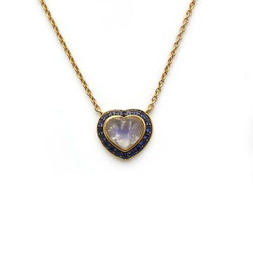 Collier pendentif Saphirs & Pierre de Lune, Amour - Alexandra Rosier