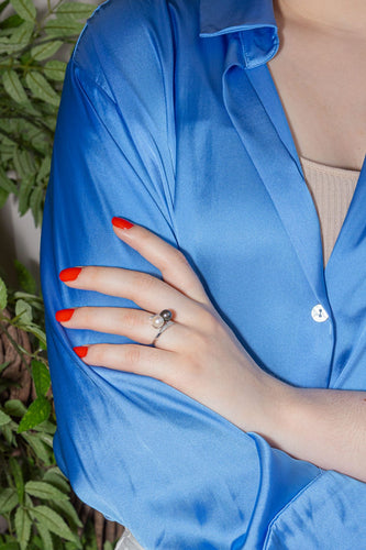 Bague 51 Bague  Toi et moi  Or blanc Perle, Diamant 58 Facettes 4049090CN