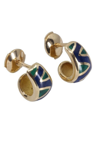 Boucles d'oreilles DEMI-CRÉOLES ÉMAILLÉES 58 Facettes 085751