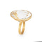 Bague Bague vintage en or jaune 18 carats avec diamants et cristal de roche, taille 7 58 Facettes G13575