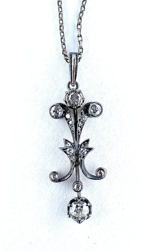Pendentif Pendentif Or blanc Argent Diamants Epoque Napoléon III. 58 Facettes AB277