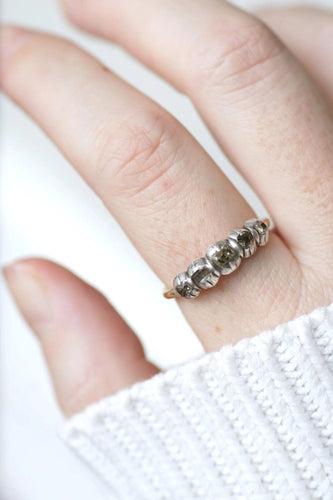 Bague 59 Bague jarretière diamants taillés en table 58 Facettes