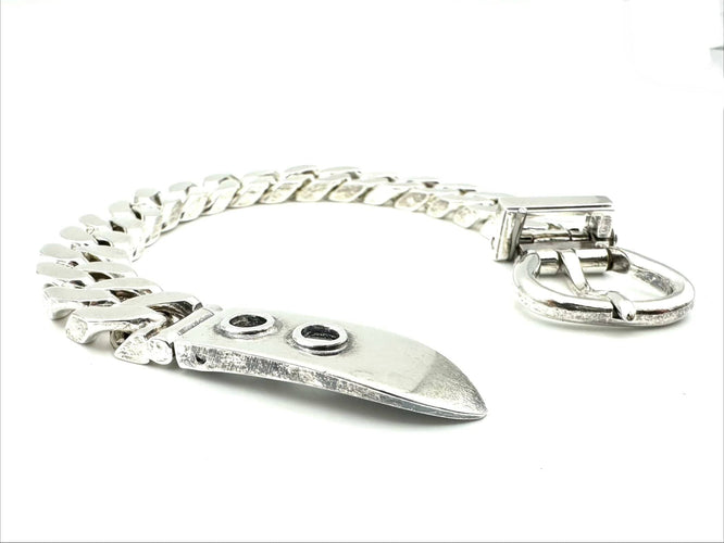 HERMES. Collection "Boucle sellier", bracelet vintage argent MM