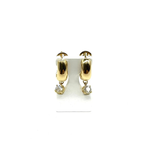 Boucles d'oreilles or jaune et diamants