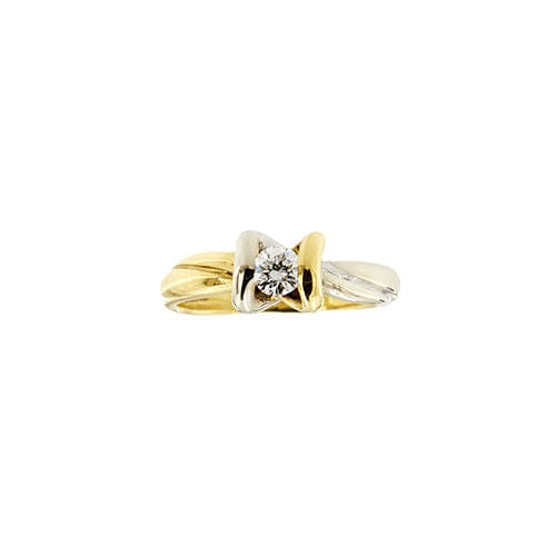 Bague 56 Bague solitaire deux ors avec diamant de 0,28 ct 58 Facettes 36725