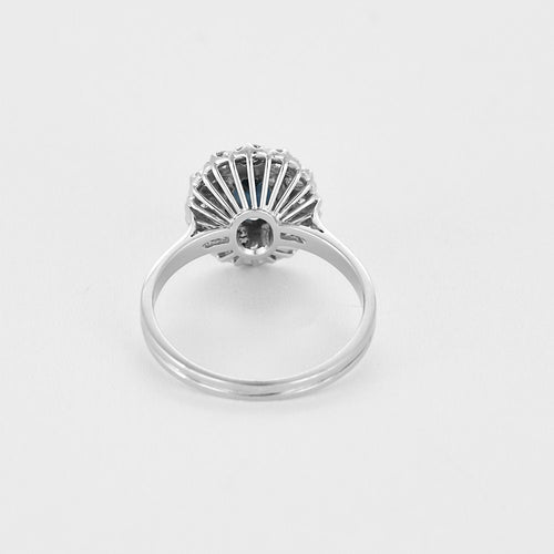 Bague 55 Bague Marguerite or gris, saphir et diamants 58 Facettes BA514