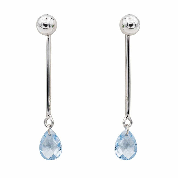 Boucles d'oreilles Boucles d'oreilles Pendantes Or blanc Aigue Marine 58 Facettes 3145033CN