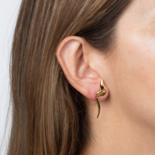 Boucles d'oreilles Tiffany & Co - Boucles d'oreilles Chrysalis en or jaune, vers 1983, par Paloma Picasso 58 Facettes G14215