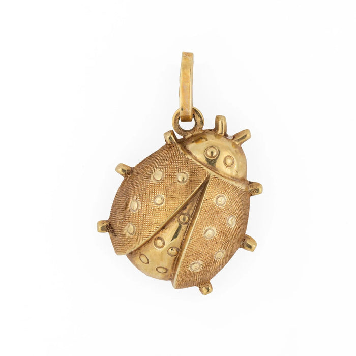 Pendentif Pendentif vintage en or jaune avec breloque coccinelle et scarabée 58 Facettes G13638