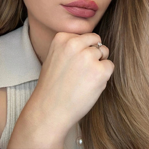 Bague 48 Solitaire Or Blanc et diamant 58 Facettes 72-GS37666