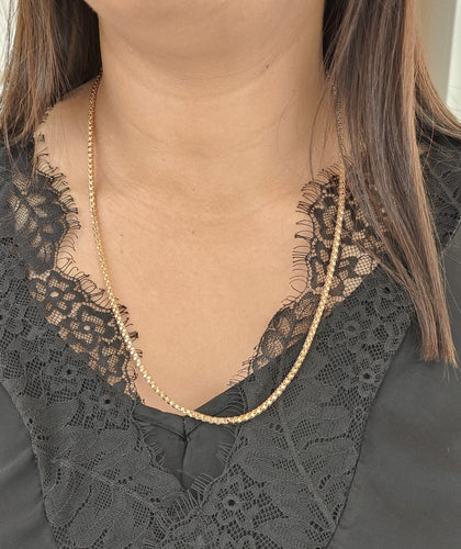 Collier Collier en or rose, maille venitienne ronde 58 Facettes 33342