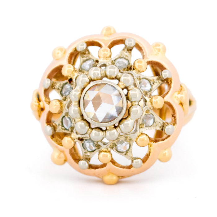 Bague en or jaune avec diamants