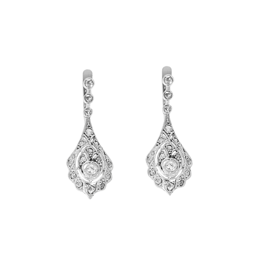 Boucles d'oreilles Boucles d'oreilles Art Déco or blanc et diamants 58 Facettes BO/250012/