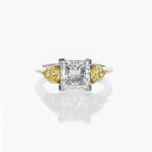 Bague 54 Bague Diamant Solitaire Taille Princesse 3.00 carats 58 Facettes 2.18680