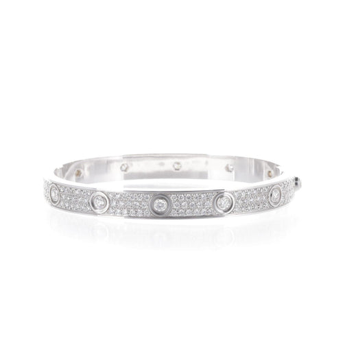 Bracelet Bracelet Cartier Love Or Blanc Pavé Diamants 58 Facettes 2.17821