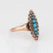 Bague Bague Navette Victorienne Antique avec Perle Turquoise en Or Jaune 10 carats Taille 5,75 58 Facettes G12477
