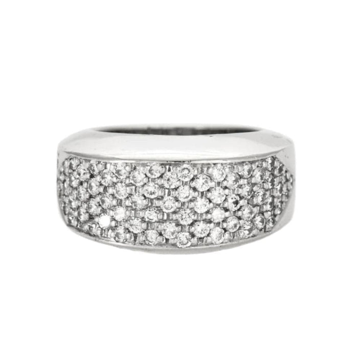 Bague 52 Bague jonc or gris et pavage de diamants 58 Facettes LJ3