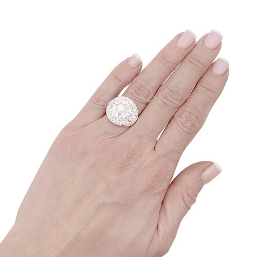 Bague 50 Bague pavage or blanc, diamants. 58 Facettes 34033