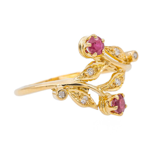 Bague 53 Bague Feuille Or jaune Rubis 58 Facettes 3079739CN