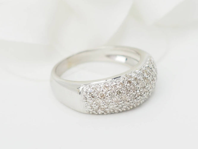 Bague 59 Bague jonc en or blanc et diamants 58 Facettes 33104