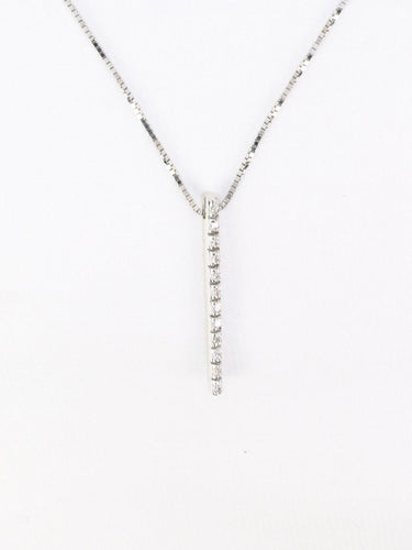 Collier Collier diamant barrette verticale or blanc 58 Facettes 1094.2
