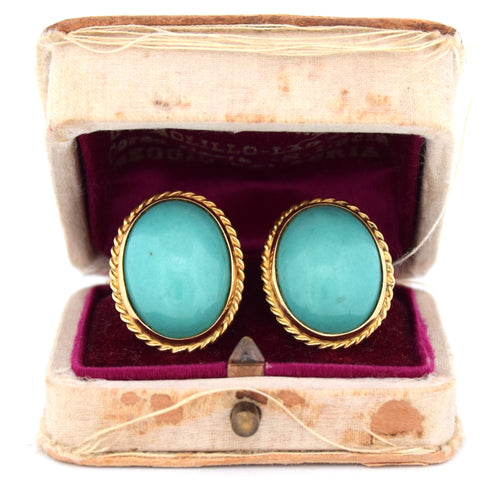 Boucles d'oreilles Orecchini vintage con turchese 58 Facettes