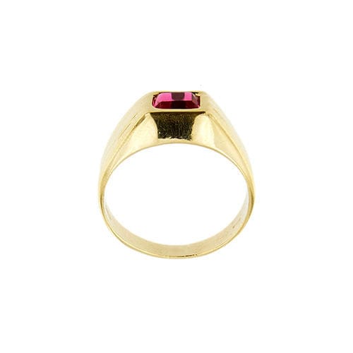 Bague Bague pour homme en or jaune avec pierre rouge 58 Facettes 35623