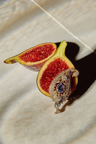 Broche Broche motif cachemire diamants et saphir 58 Facettes