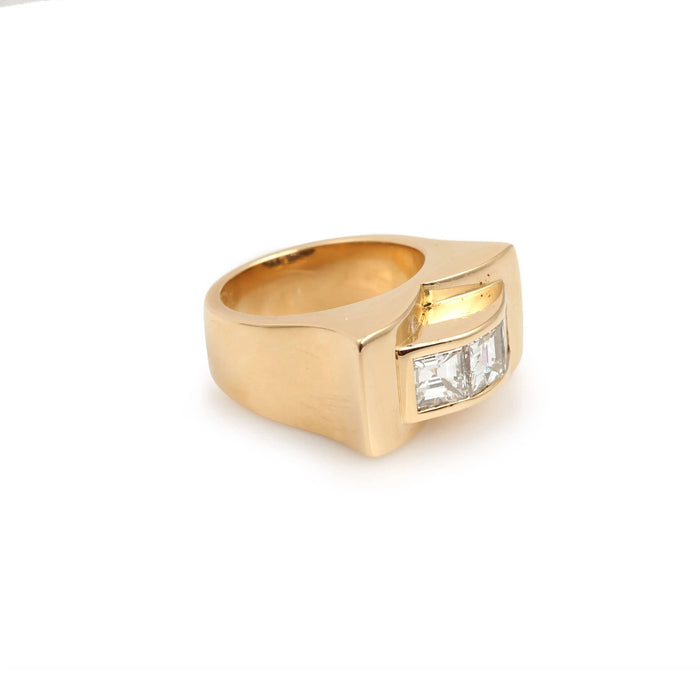 Bague 50 Bague Tank Diamants Princesse Or Jaune 58 Facettes BD173