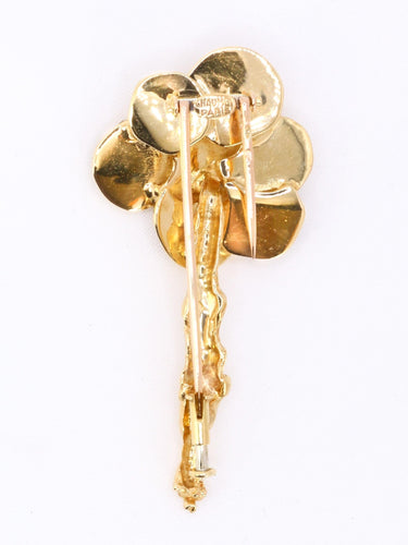 Broche CHAUMET Broche bouquet de fleurs or jaune 58 Facettes 1153.4