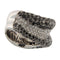 Bague 54 Bague vague en or blanc pavée de diamants noirs et blancs 58 Facettes G3851
