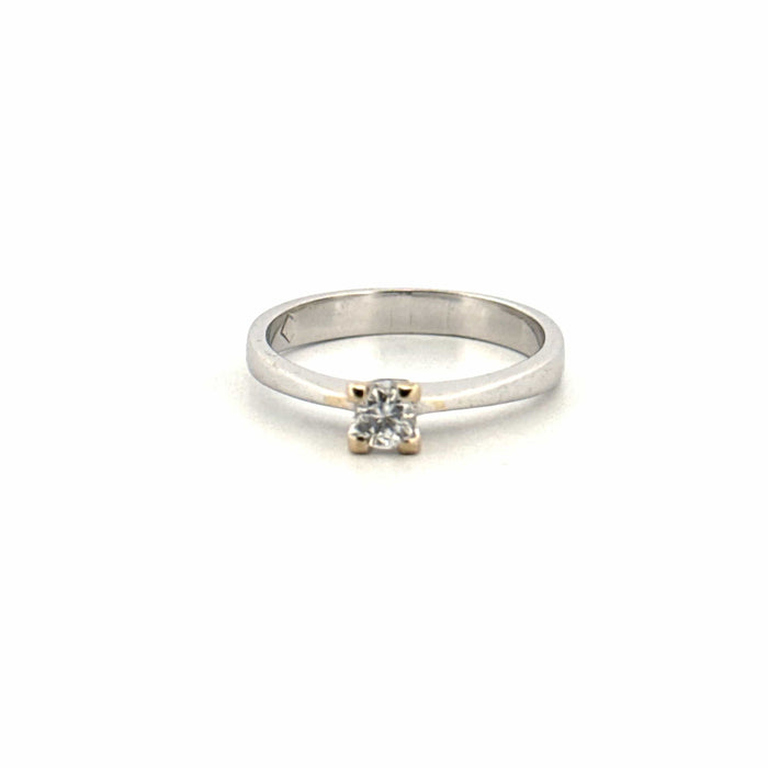 Bague 59 Solitaire Or Blanc 18k & Diamant 58 Facettes 78-GS092303