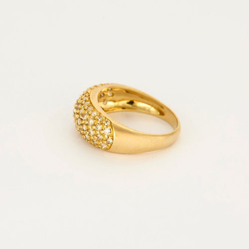 Bague 59 Bague bandeau or jaune et diamants 58 Facettes CAL2259