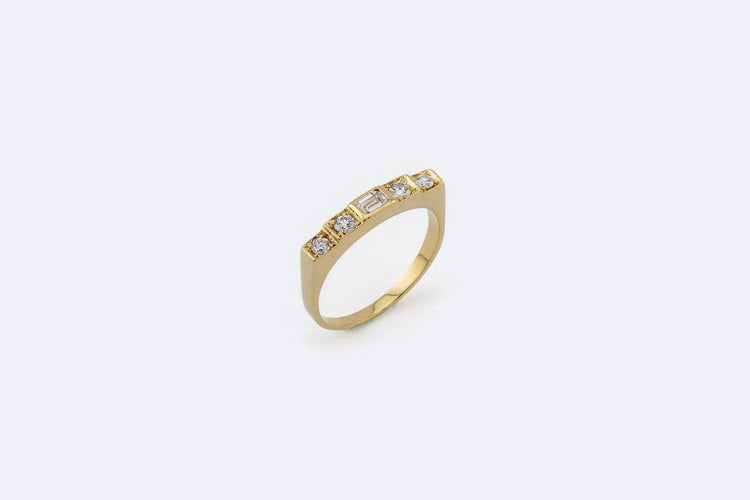 Bague 17 / Oro Giallo Riviere in oro giallo e diamanti 58 Facettes ANL761