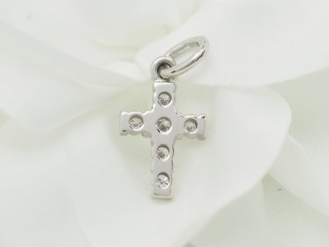 Pendentif Pendentif croix en or blanc et diamants 0.17ct 58 Facettes F4863