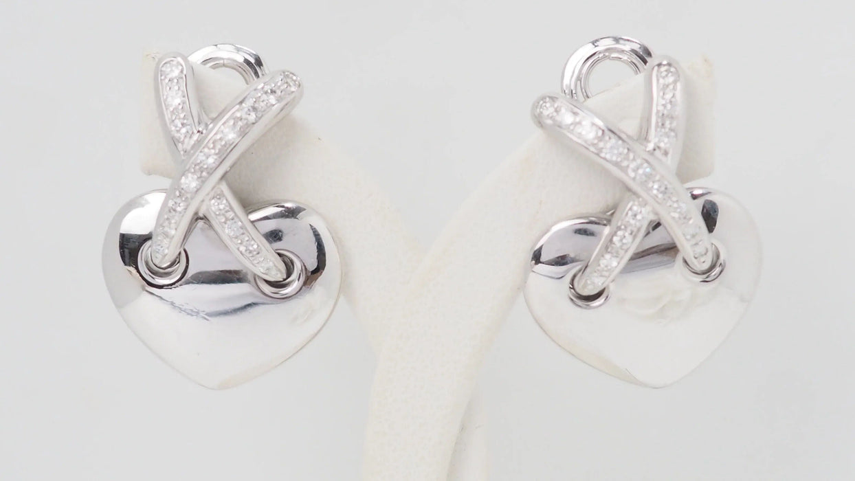 Boucles d'oreilles CHAUMET - Boucles d'oreilles Liens en or blanc et diamants 58 Facettes 32735