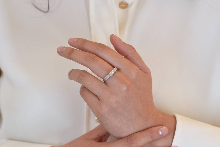 Bague 54 Bague Or blanc Diamants 58 Facettes 25589