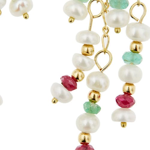 Boucles d'oreilles Boucles d'oreilles avec perles et pierres précieuses 58 Facettes 29104