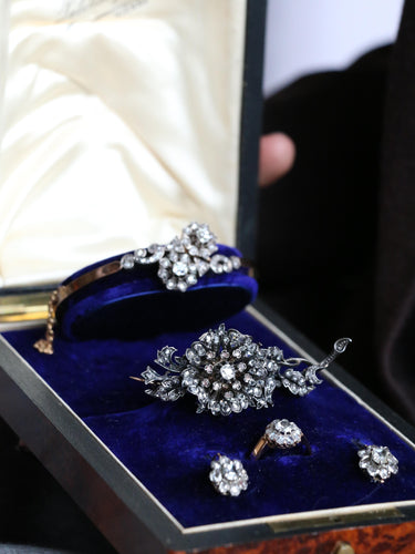 Bague 58 Bague marguerite or rose diamants taille rose 0.7 carat 58 Facettes 1090.4