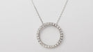 Collier Collier pendentif cercle en or blanc et diamants 58 Facettes 32920