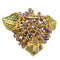 Pendentif Clip René Boivin, "Bouquet de Violettes", or jaune, gemmes de couleur. 58 Facettes 30363