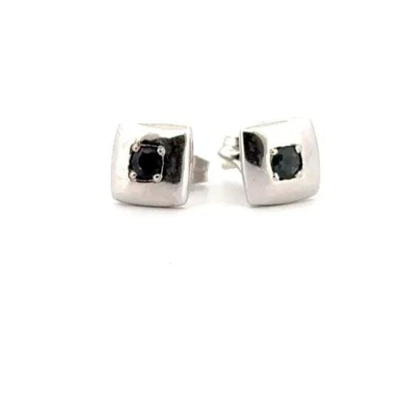 Boucles d'oreilles Puces d'oreilles Or Blanc Saphirs 58 Facettes D1BO-GS29762