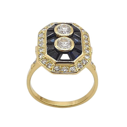 Bague 53 Bague vintage saphirs & diamants 58 Facettes