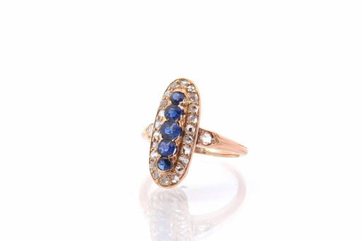 Ring 51 Old sapphire and diamond rose ring 58 Facettes 25628