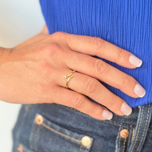 Bague 53 Bague Serpent or jaune et diamant 58 Facettes INV051